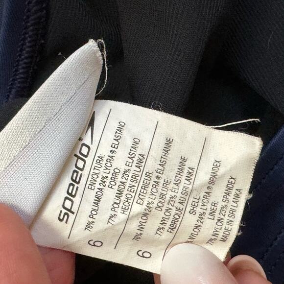 Speedo Women’s One Piece Swimsuit Navy Blue Unpadded size 6 - Picture 3 of 5